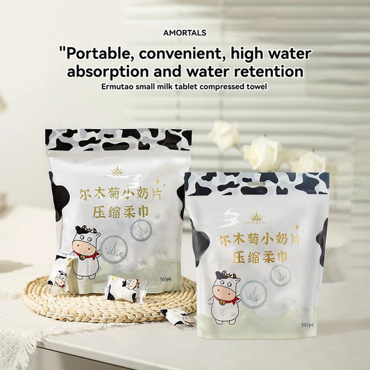 AMORTALS Milk Tablets Facial Towels (50 Count)