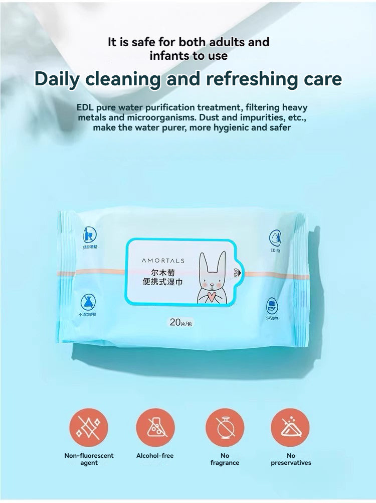 AMORTALS  Portable Wet Wipes (20 count)