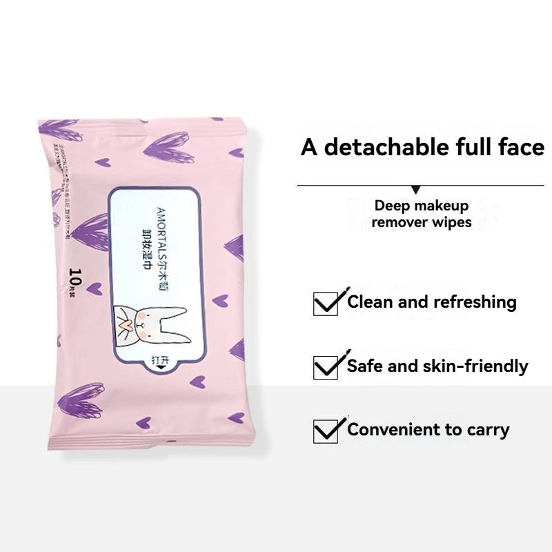 AMORTALS Pink Makeup Remover Wipes (10 pieces)