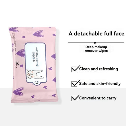 AMORTALS Pink Makeup Remover Wipes (10 pieces)